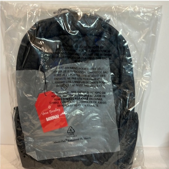 Vera Bradley Essential Backpack in Black Denim Cotton NWT - Picture 9 of 9